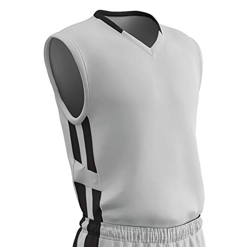 Champro Muscle Dri Gear Basketballtrikot für Erwachsene, Polyester, Größe S, Weiß/Schwarz Cover