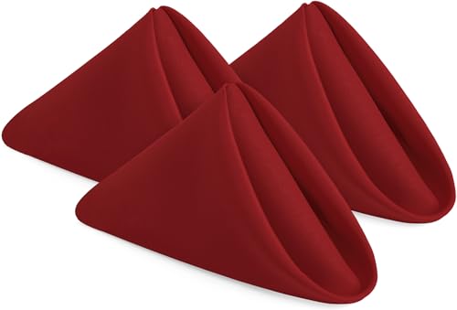 Utopia Home Red Cloth Napkins (12 Pack, 17x17 Inches), Ideal Dinner Napkins for Party, Wedding and Lunch/Dinner