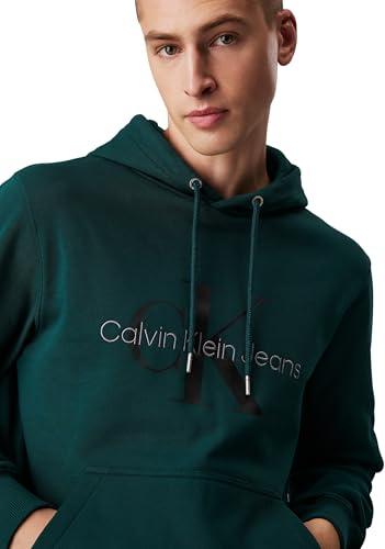 Calvin Klein Herren Hoodie Seasonal Monologo Regular mit Kapuze, Ponderosa Pine (Grün), XXS – Ansicht 3