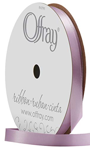 Image of Offray 066133 3 /8 inch Wide Single Face Satin Ribbon, Light Orchid Purple, 6 Yds