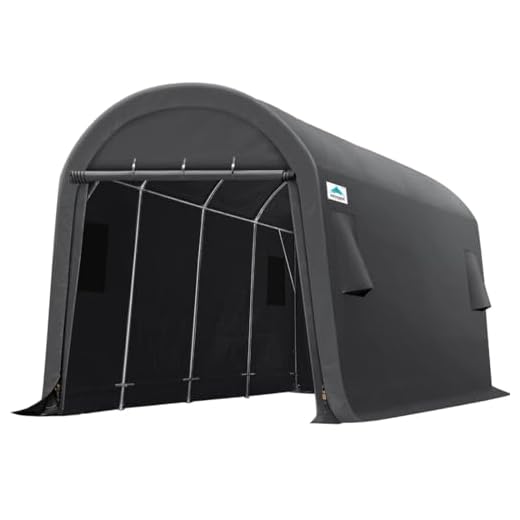 ADVANCE OUTDOOR 10x20 ft Heavy Duty Carport Outdoor Patio Anti-Snow Large Space Canopy Storage Shelter Shed with 2 Roll up Zipper Doors & Vents for Snowmobile Garden Tools, Gray