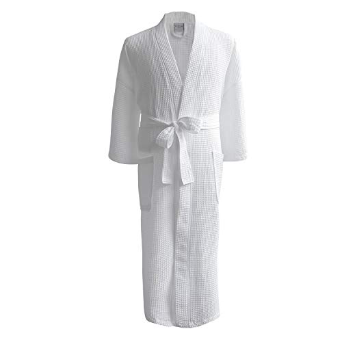 Luxor Linens Waffle Weave Spa Bathrobe - Ciragan Collection - Luxurious, Super Soft, Plush & Lightweight - 100% Egyptian Cotton, Made in Turkey (Single Robe with Gift Packaging, No Monogram)