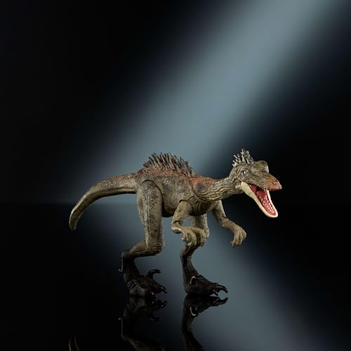 Image of Mattel Jurassic World Hammond Collection Dinosaur Action Figure Toy Troodon Species, Premium Movie Design Glass Eyes & 14 Points Articulation