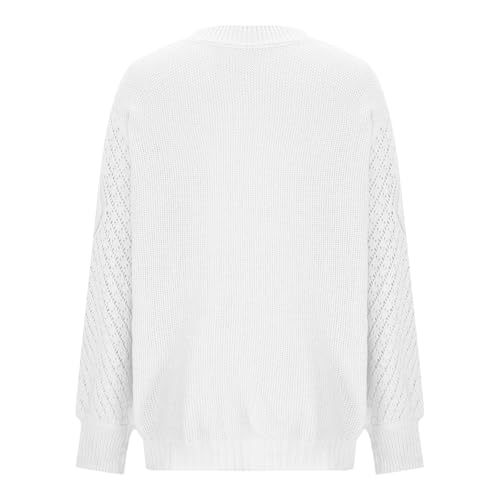 Womens Sweaters Oversized Fall Long Sleeves Ribbed Knit Pullovers Round Neck Solid Color Trendy Soft Warm Outfits4