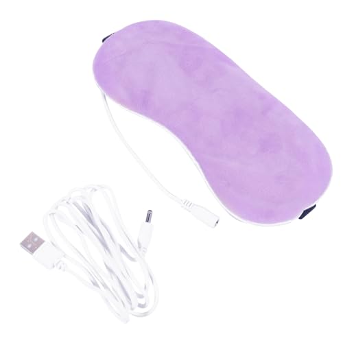 FRCOLOR Antifaz Térmico USB para Dormir con Masaje Relajante para Ojos Suave y Transpirable para Viajes Oficina y Spa Color Púrpura