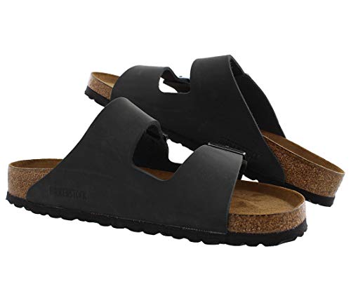 Birkenstock Arizona SFB Oiled-Leather Unisex Shoes Size 13, Color: Black4