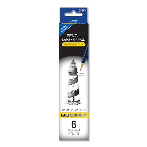 BAZIC PRODUCTS Drawing & Sketching Pencil Set, 6 Soft Lead Pencils