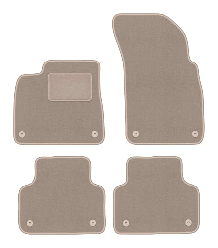 Tapis de voiture velours beige Audi Q7 II SUV | Accessoires auto de protection 4 pièces