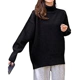 [Fiorior] 【ゆったりシルエット】 タートルネック セーター ニット レディース 無地 トップス ハイネック 暖かい 冬 ゆったり シンプル 【チクチクしない】【やさしい肌触り】