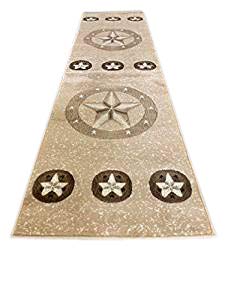Texas Star Beige Runner Area Rug Skinz Design #78 (2ft.X7ft1in.)