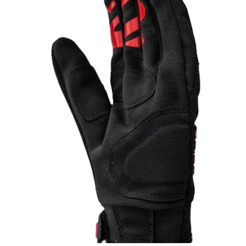 Image of Raida Avantur 2.0 Motorcycle Gloves | Vegan Friendly | Enhanced Knuckle Protection | Touchscreen Compatible | Lightweight & Comfortable | Ideal for Daily Commute & Weekend Rides (Red, M)