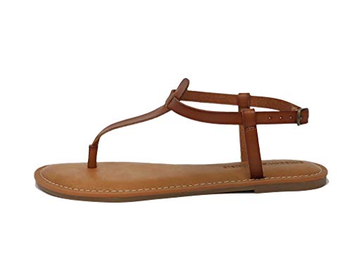 Amazon Essentials sandal för kvinnor med en string och en fotled, brun (brun), 43 EU