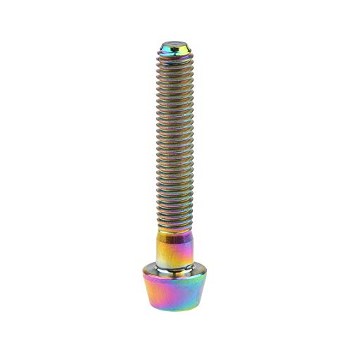 Image of Titanium Ti Bolt M5x9 16 18 20 25 30 35 40 45 50 55 60mm Tapered Head Screws Pack of 4 (M5x30mm, Ranibow)
