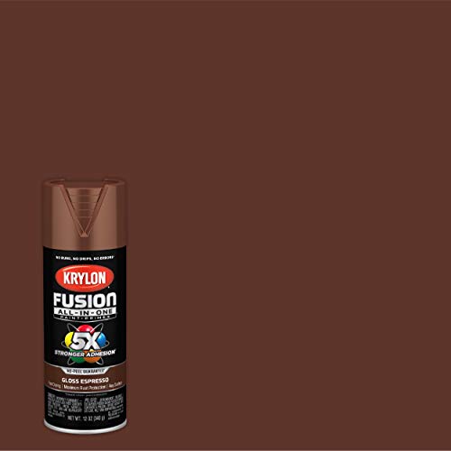 Image of Krylon Fusion All-In-One Adhesive Spray Paint for Indoor /Outdoor Use, 12 oz, Espresso