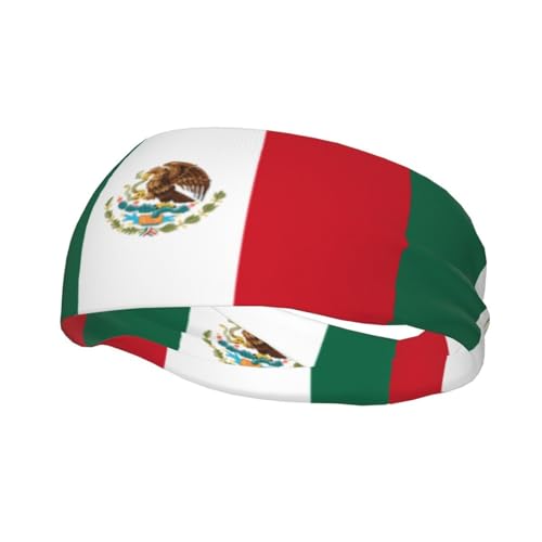 ZHXR Mexico Flag Sports Sweatband Non-Slip Moisture-Wicking Athletic Headband for Running Yoga Gym Workout