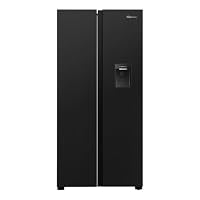 Fridgemaster American Side-by-side Door Fridge Freezer 439L Black with Water Dispenser MS83430DEB1, Total No Frost, Inverter Compressor, H177.7 cm x W83.2cm x D61cm, Energy Rating E
