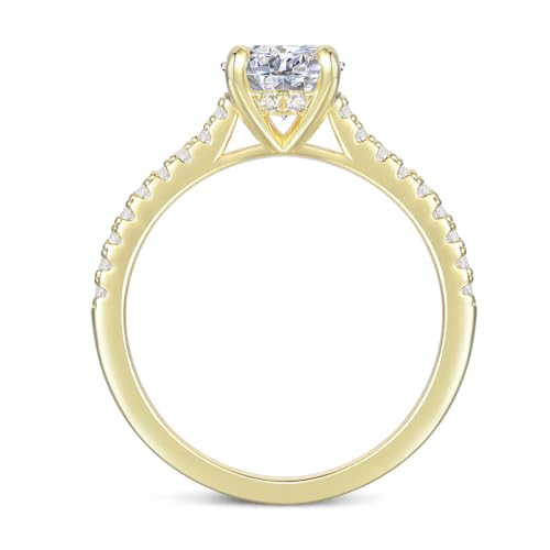 14k Gold Engagement Rings 1.0 CT Round Cut Moissanite Promise Ring for Women2