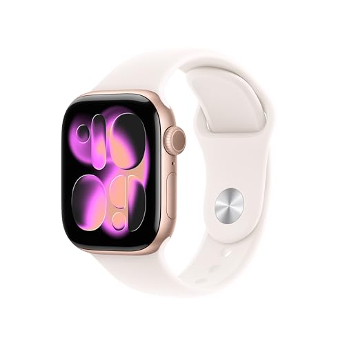 Apple Watch Series 11 GPS + Cellular 42 mm Smartwatch mit Aluminiumgehäuse in Roségold...
