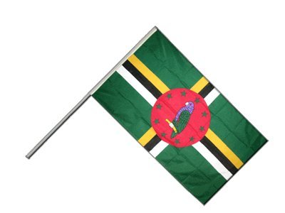 Drapeau Dominique sur hampe à agiter lors des défilés et fêtes culturelles