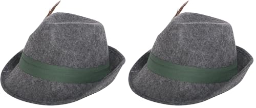 Folat Tiroler Wolle Hat mit Feder (One Size), Grau