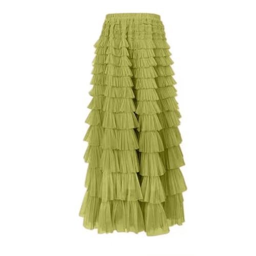 Women's Skirts A-Line Elastic Waist Multilayer Ruffles Casual Party Pleated Tulle Skirt2
