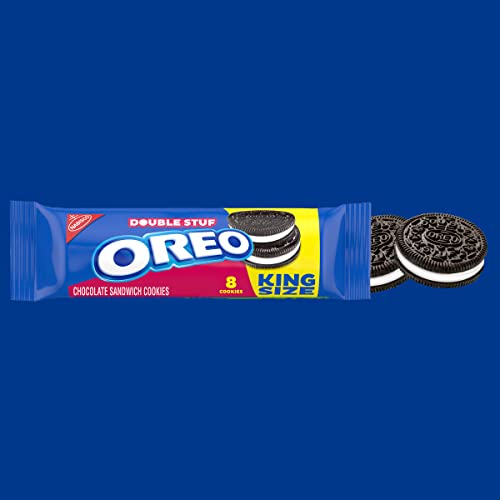 Image of OREO Double Stuf Chocolate Sandwich Cookies, King Size, 10 Snack Packs (8 Cookies Per Pack)