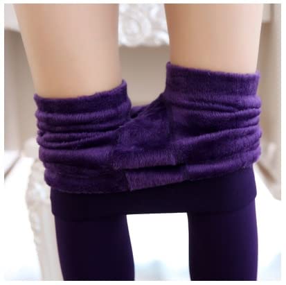 RWRAPS Collant Caldi Invernali da Donna Collant Spessi in Pile Pantaloni Termici Legging Intimo Calze ad Alta Elasticità (Colore : Collant Viola, Taglia : M) (Collant Viola XXL)