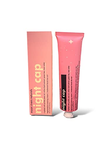 Moon Rivers Naturals Night Cap Regenerative Evening Cream - Night Moisturizer Face Cream - Prickly Pear Oil, Willow Bark, Green Tea, Rose Water, Radish & Coconut Ferment, Plant Extract Aha & Bha - 2Oz #TOP11