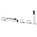 Produktbild KINSE® Chrom 5 Loch-Set Einhebel Wannenrandarmatur Hochdruckarmatur Einhebelmischer Wasserfall Armatur mit Handbrause Duschsystem für Bad Badenzimmer Badewanne Waschbecken