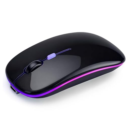 AZTZATZ Wireless Bluetooth Mouse Rechargeable Long Lasting Dual Mode - BT 5.2 & 2.4G Silent RGB LED Mice, Slim Portable Ergonomic Mouse for Laptop/PC/Tablet/MacBook/iPad/Apple Devices(Black)