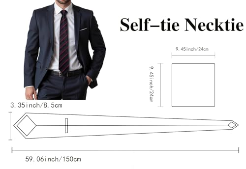 Image of Dubulle Silk Ties Set for Men Formal Paisley Striped Necktie Pocket Square Cufflinks 3PCS Sets Wedding Business Party