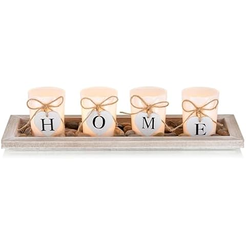 Romadedi Candle Holders with Wooden Tray Cover