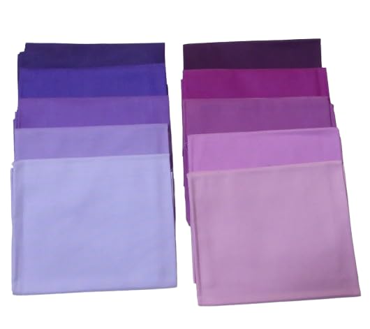 Fat Quarter Bundle of 10 Lavender and Purples Cotton Fabric