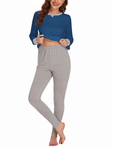 Ekouaer Women Pajama Set Round-Neck Loungwear Long Sleeve Top And Leggings Pajama Set S-Xxl #TOP2
