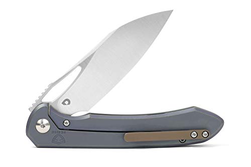 DROP + Ferrum Forge Dao Titanium Frame Lock Pocket Knife, Original Blue