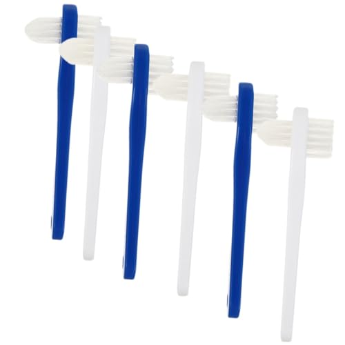 Mikikit 6Piezas Portátil de Dentaduras Postizas Ergonómico y Cabezal Pequeño Limpieza Efectiva y Transporte de Color