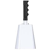 UPELLA 10 Inch Cowbell with Handle, Noise Maker Cow Bell, Steel Cheering Bell for Sports Events Graduations Party Chimes, Percussion Musical Instrument (White 1 PC)