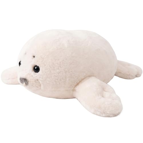 Gudisi 5 Pounds Weighted Seal Stuffed Animals 23.6Inch Chubby Weighted Seal Plush,Huggable Companion for Kids & Adults, Gift for Thanksgiving, Christmas and Birthday.