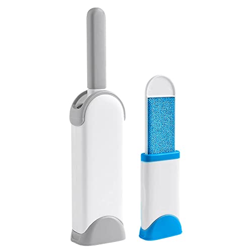 2 Pack Portable Lint Remover Brushes - Fur Remover Dog & Cat Hair Remover Double Sided Loose Hair Double-Sided Brush With Self-Cleaning Base Hair Cleaner Brushes For Furniture,Clothes,Sofa,Carpet #TOP21