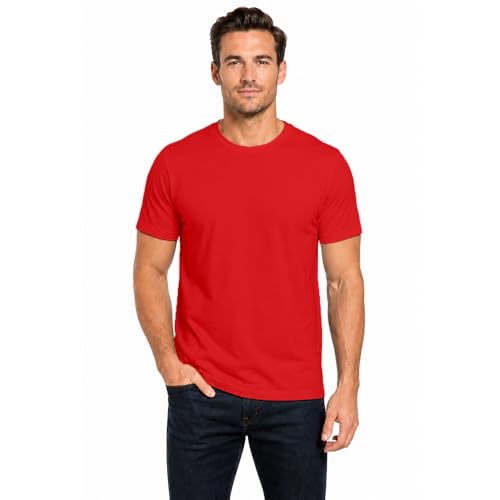 Image of Men's 100% Cotton Crew Neck T-Shirt | Regular Fit | Soft & Breathable | Casual Everyday Wear