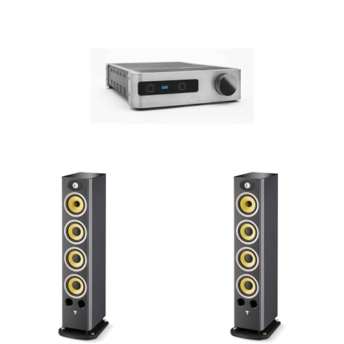 Focal Bundle - Two Aria K2 936 Ash Grey Two3-Way Floorstanding Audiophile Tower Speakers & a DS-A101-G - Discovery Amplifier with Wi-Fi