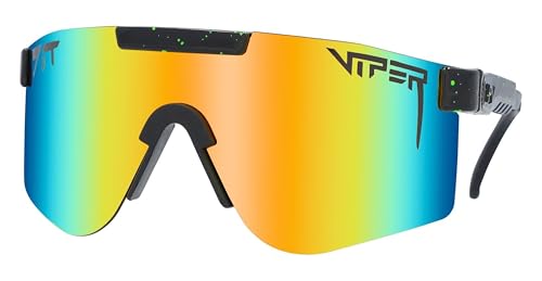 Image of Pit Viper Sunglasses I The Original I Wide Fit I Polarized Lens, Indestructible Frame I Turbo Adjustable for Perfect Fit I Micro Fiber Bag & Retainer Straps I Orange Lens, Black Frame