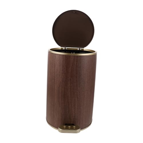 Cabilock Pattumiera a Pedali Pattumiera Per Cucina Bidone Della Spazzatura Del Gabinetto Contenitore Immondizia Con Caset Rifiuti Da Cucina Con Marrone Chiaro Plastica