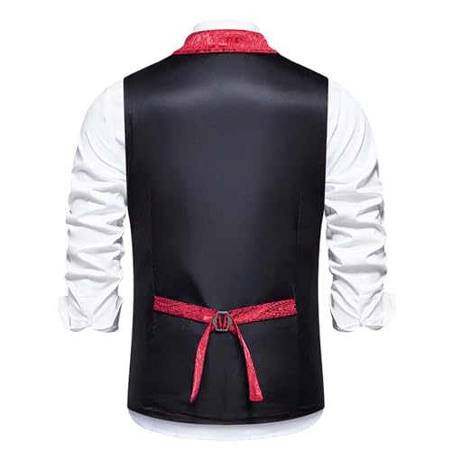 Men's Victorian Gothic Steampunk Vest Formal Sleeveless Single-Breasted Jacquard Waistcoat Tuxedo Suit Dress Vests3