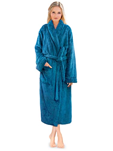 Image of PAVILIA Premium Womens Plush Soft Robe Fluffy, Warm, Fleece Sherpa Shaggy Bathrobe