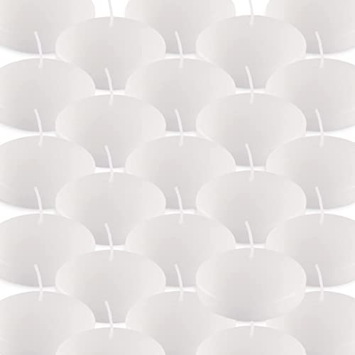 24 Pcs Unscented White Floating Disc Candle, Hand Poured Paraffin Wax Candles 3 Inch Diameter, Home Décor, Wedding Receptions, Baby Showers, Birthdays, Celebrations & Party Favors #TOP2