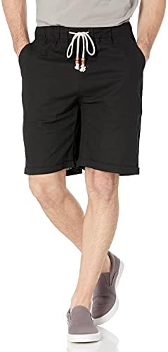 Amazon Essentials Men's Linen Casual Classic Fit Short, Black, X-Large