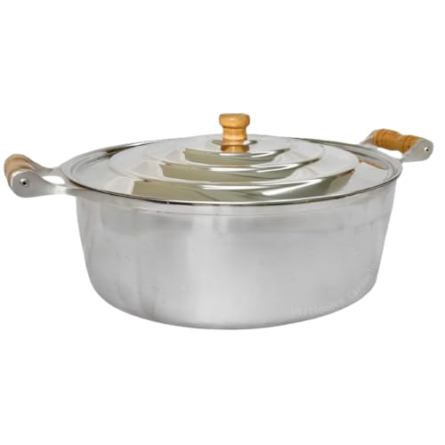 Panela Caçarola Alumínio Fundido Batido Alça de Madeira 30 cm - 6,6 Litros - Jalice Alumínios