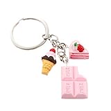 Familienkalender Schokolade Eis Kuchen Schlüsselanhänger PVC | Geschenk | Frauen | Damen | Mädchen | Männer | Herren | Kinder | Torte | Essen | Scherzartikel | rosa