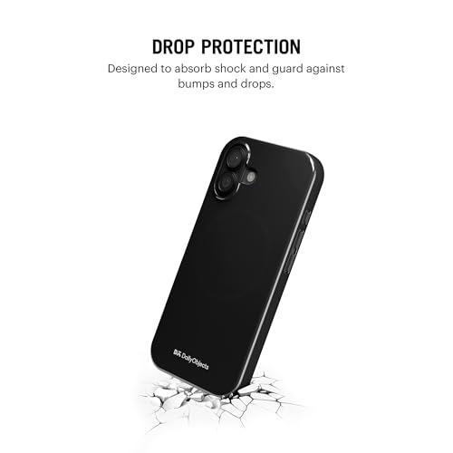 Image of DailyObjects Polycarbonate Enamel Bumper Magsafe Case for iPhone 16 Compatible with Mag-Safe Wireless Charging | Black Hybrid Magnetic Back Cover